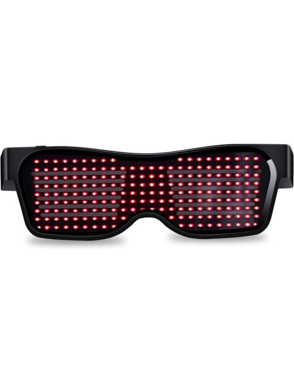 Lichtgevende Bril - Bluetooth LED bril - Rood - Carnaval Bril