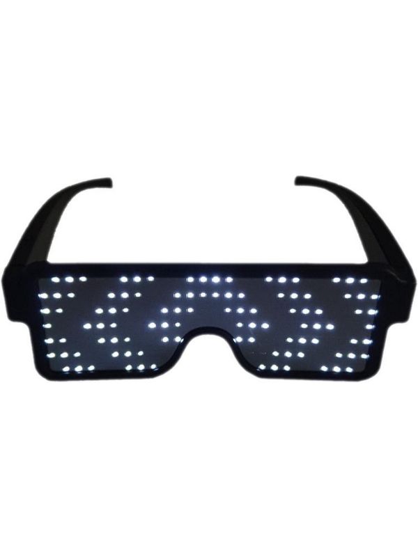 Lichtgevende Bril - Digi LED Bril - Wit - Carnaval Bril