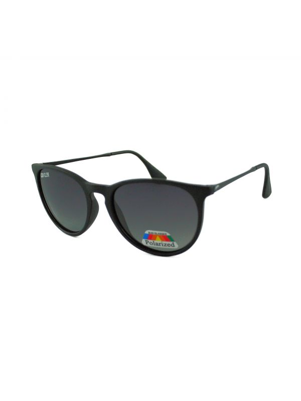 Ovale Zonnebril - Ronde Bril - Zwart - Zwarte Glazen - Gepolariseerd