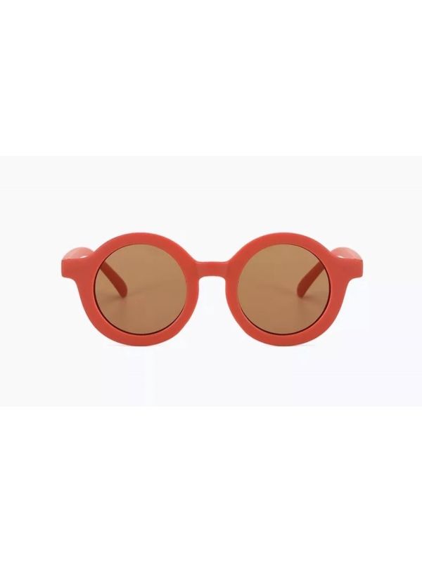 Ronde Zonnebril - Kinder Zonnebril - Kinderbril - Oranje - Bruine Glazen