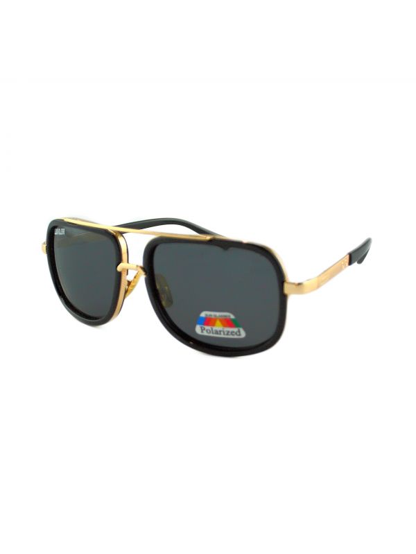 Gouden Zonnebril - Zwarte Glazen - Gepolariseerd - Polariserend