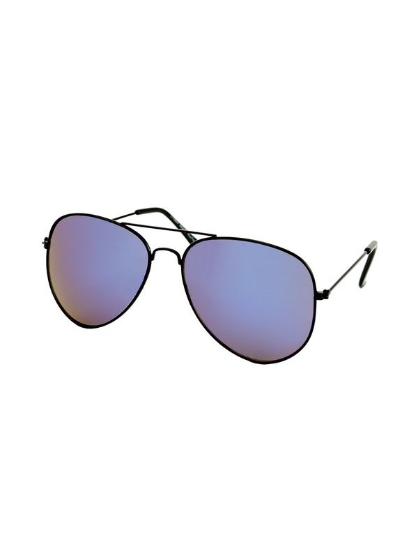 Piloten Zonnebril - Pilotenbril - Zwart - Blauw Paarse Spiegelglazen
