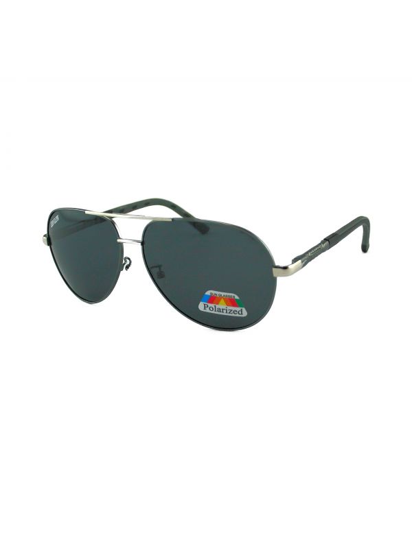Piloten Zonnebril - Pilotenbril - Zwart Zilver -  Zwarte Glazen - Gepolariseerd