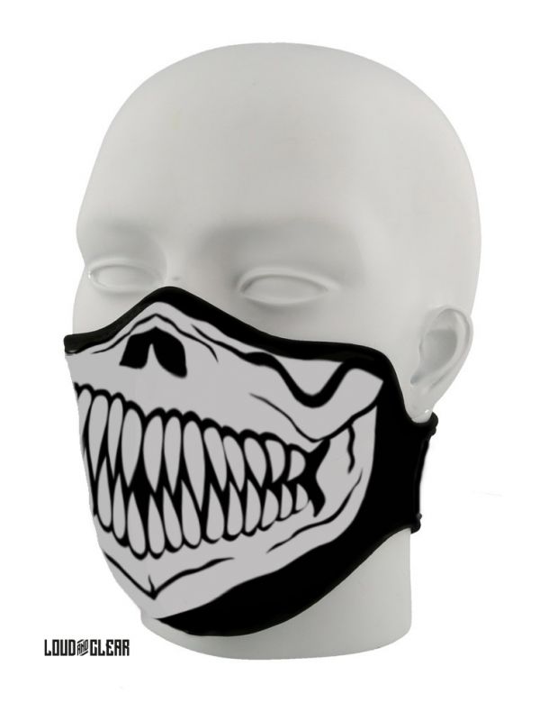 Masker - Skull - Mondmasker - Wasbaar - Met Print - Zwart - Wit