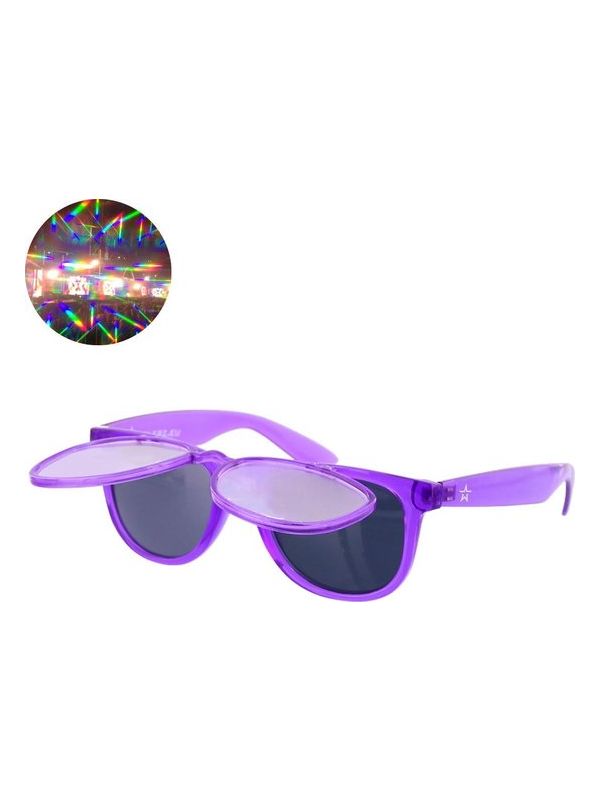 Twinklerz - Space Zonnebril - Spacebril - Paars Transparant - Festival Bril