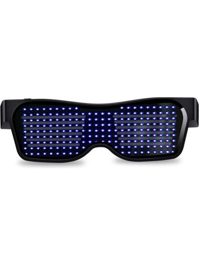Lichtgevende Bril - Bluetooth LED bril - Blauw - Carnaval Bril