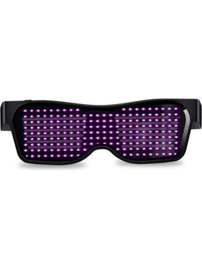 Lichtgevende Bril - Bluetooth LED bril - Roze - Carnaval Bril