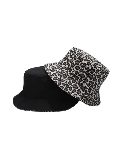 Bucket Hat - Vissershoedje - Panter Grijs Zwart - Luipaard