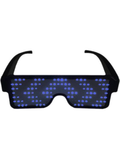 Lichtgevende Bril - Digi LED Bril - Blauw - Carnaval Bril