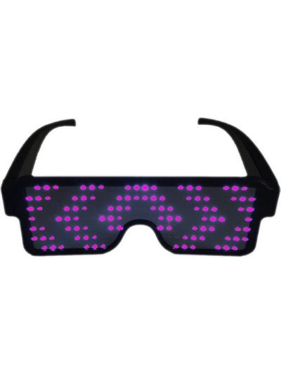 Lichtgevende Bril - Digi LED Bril - Roze - Carnaval Bril
