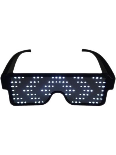 Lichtgevende Bril - Digi LED Bril - Wit - Carnaval Bril