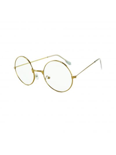 Gabberbril - Hippiebril - Bril Zonder Sterkte - Nerdbril - Goud - Transparante Glazen