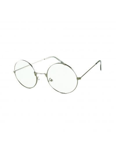 Gabberbril - Hippiebril - Bril Zonder Sterkte - Nerdbril - Zilver - Transparante Glazen