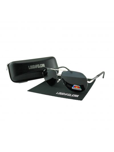 Piloten Zonnebril - Pilotenbril - Zwart Zilver -  Zwarte Glazen - Gepolariseerd