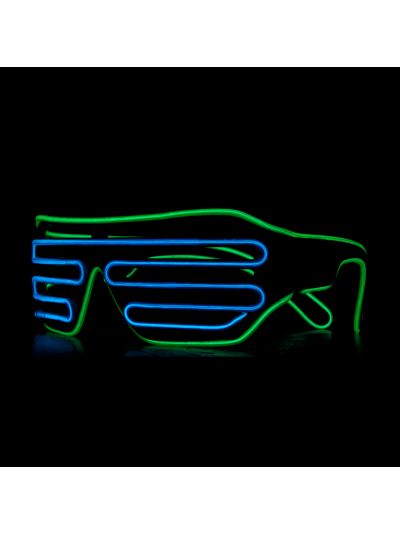 Lichtgevende Bril - Shutter LED Bril  - Groen - Blauw - Carnaval Bril