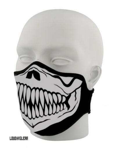 Masker - Skull - Mondmasker - Wasbaar - Met Print - Zwart - Wit