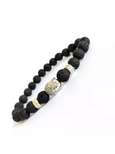 Kralen Armband - Buddha Armband - Zwart - Zilver